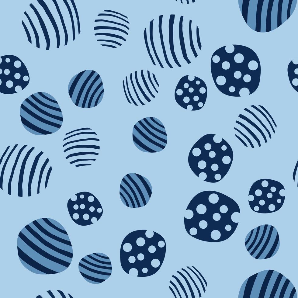 Abstract pebble seamless pattern. Hand drawn stones wallpaper. vector
