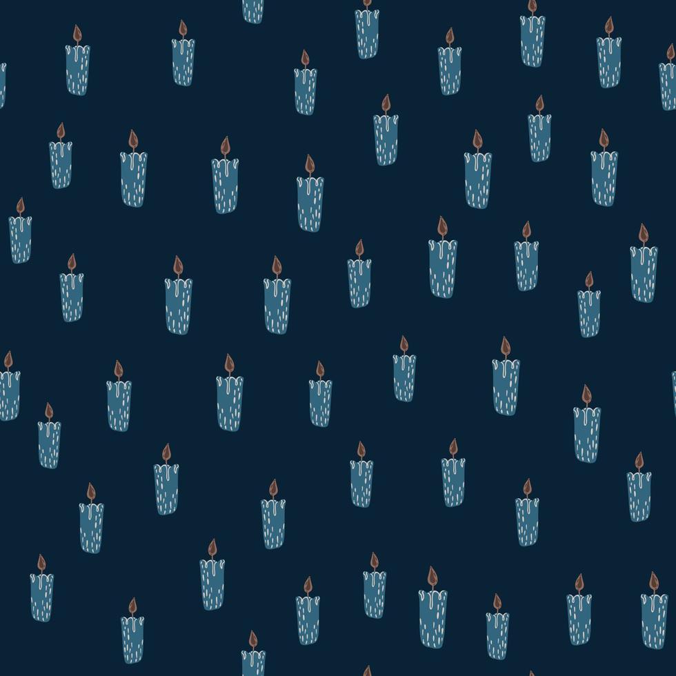 Aromatherapy seamless pattern in hand drawn style with candles. vector