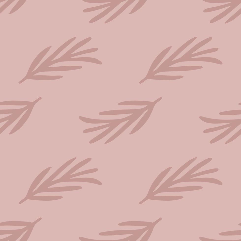 Botanic seamless pattern with pale pink rosemary print. SImple herbal spice cooking backdrop. vector