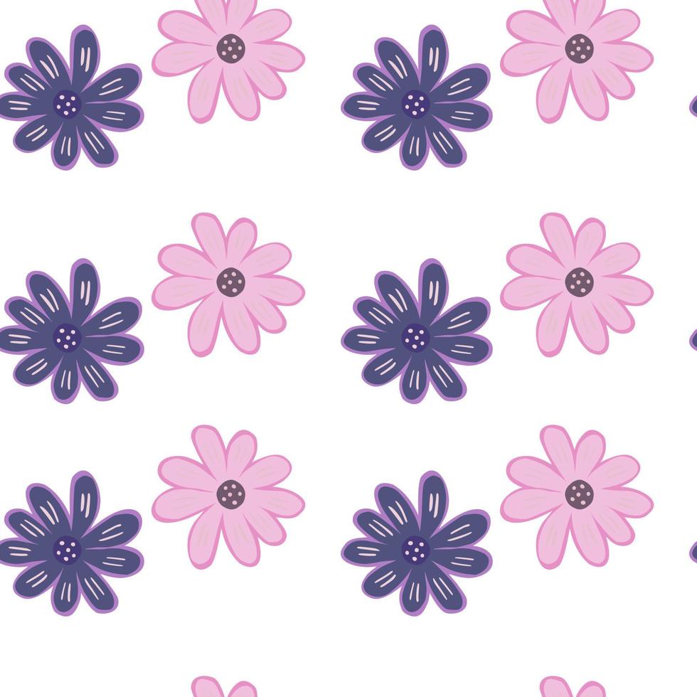 Doodle ditsy seamless pattern. Hand drawn chamomile print. Abstract floral ornament vector
