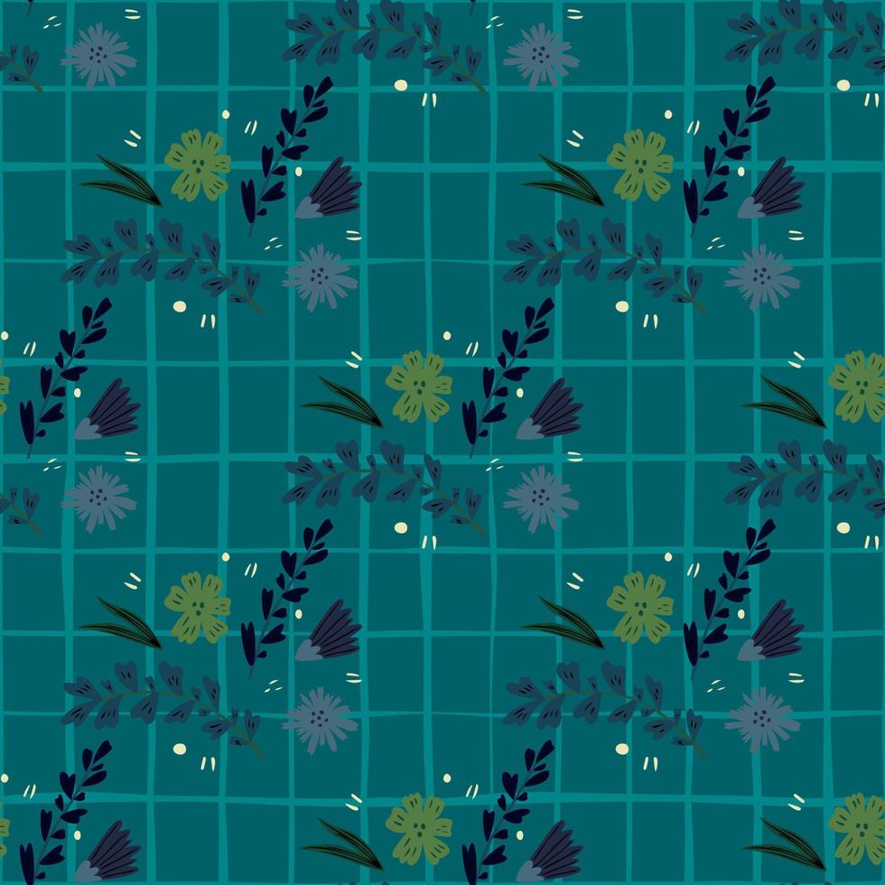 Seamless pattern with folk motif. Simple flowers wallpaper in vintage style. vector