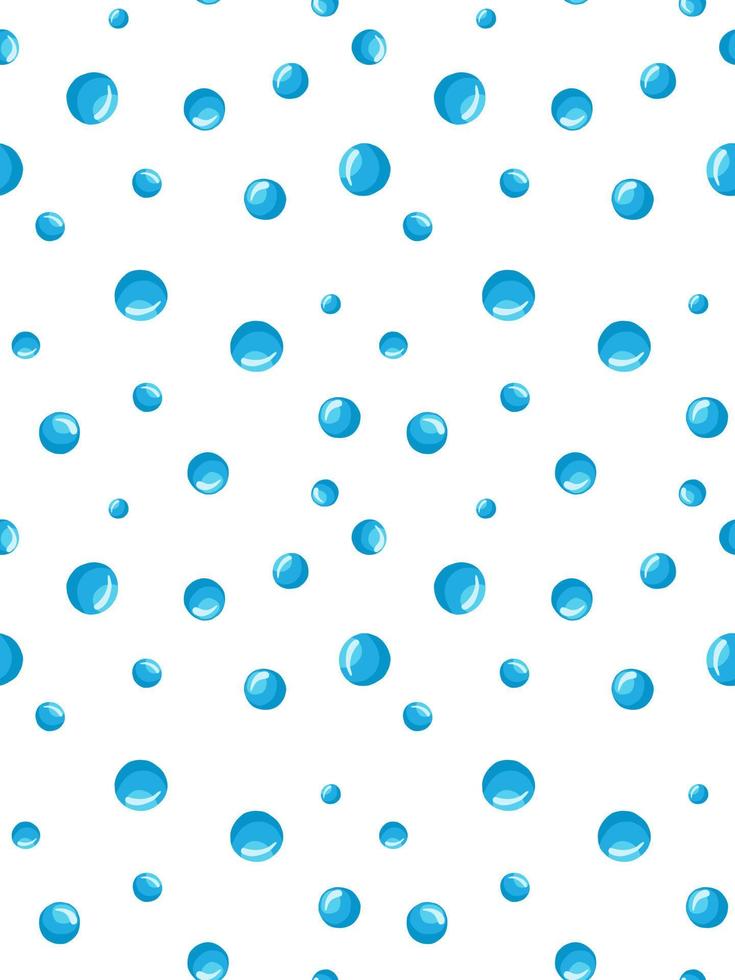 Flat water bubbles seamless pattern on a white background. vector