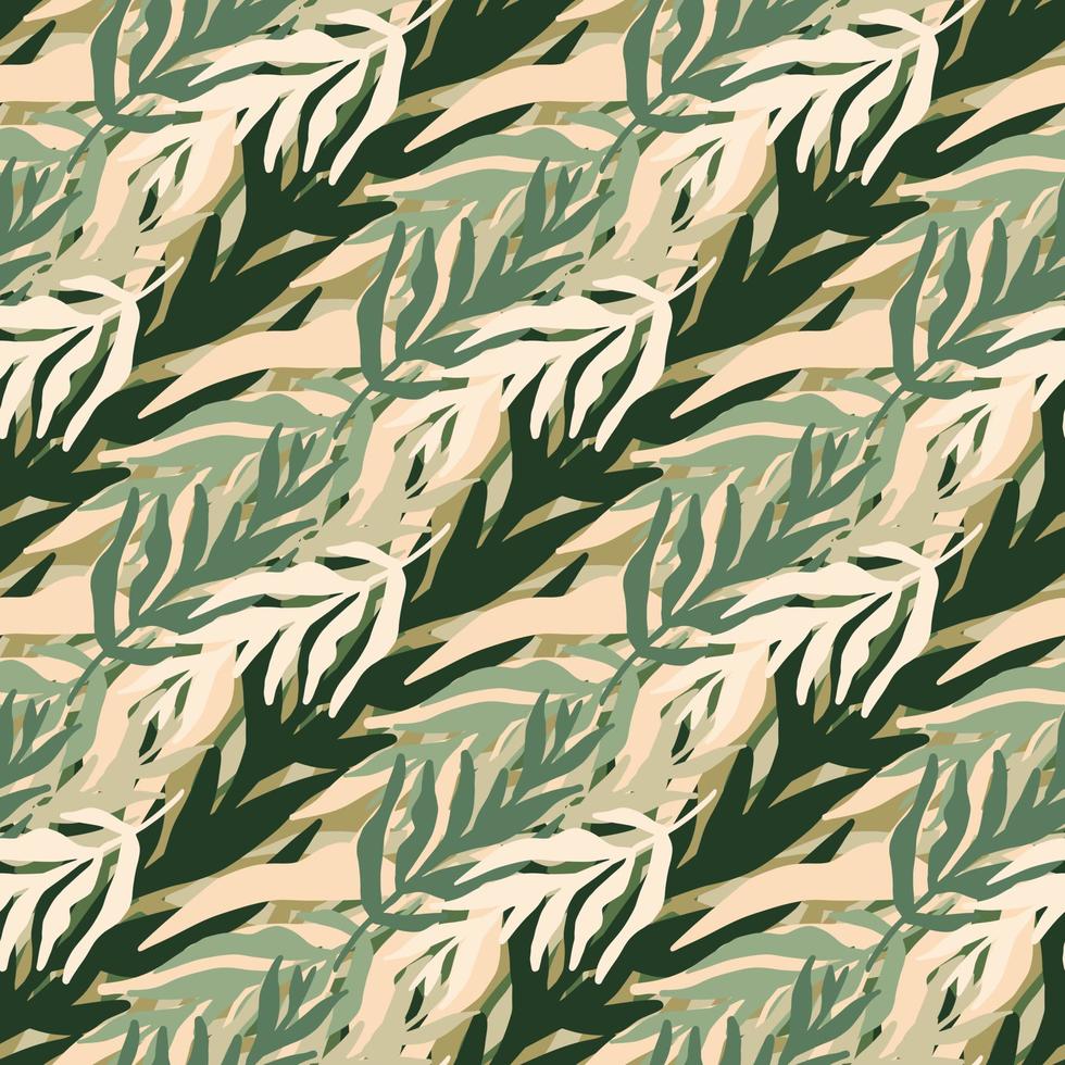 papel tapiz de hojas tropicales verdes. la silueta de las plantas de la selva abstracta deja un patrón sin costuras. diseño hawaiano vector