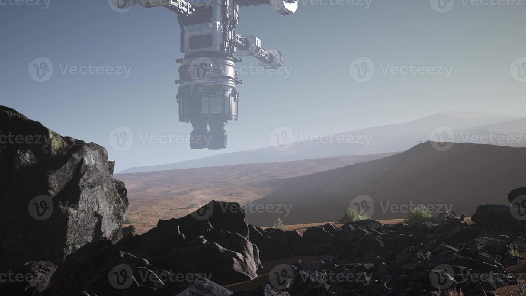 Alien Spaceship over Desert photo