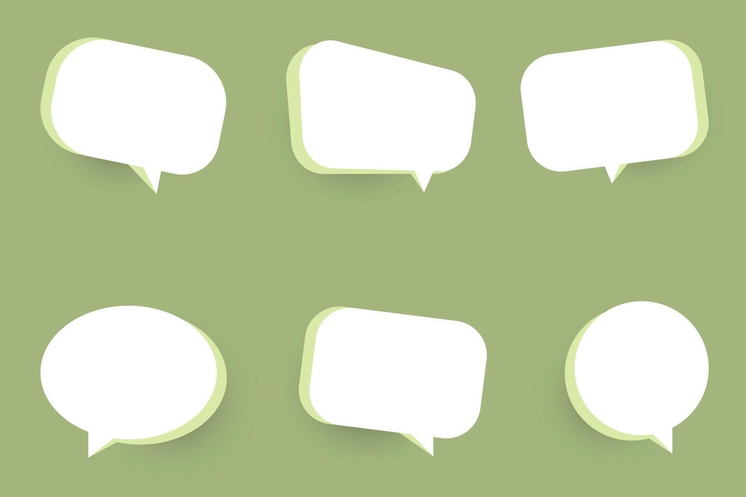 3d green speech bubble set vector