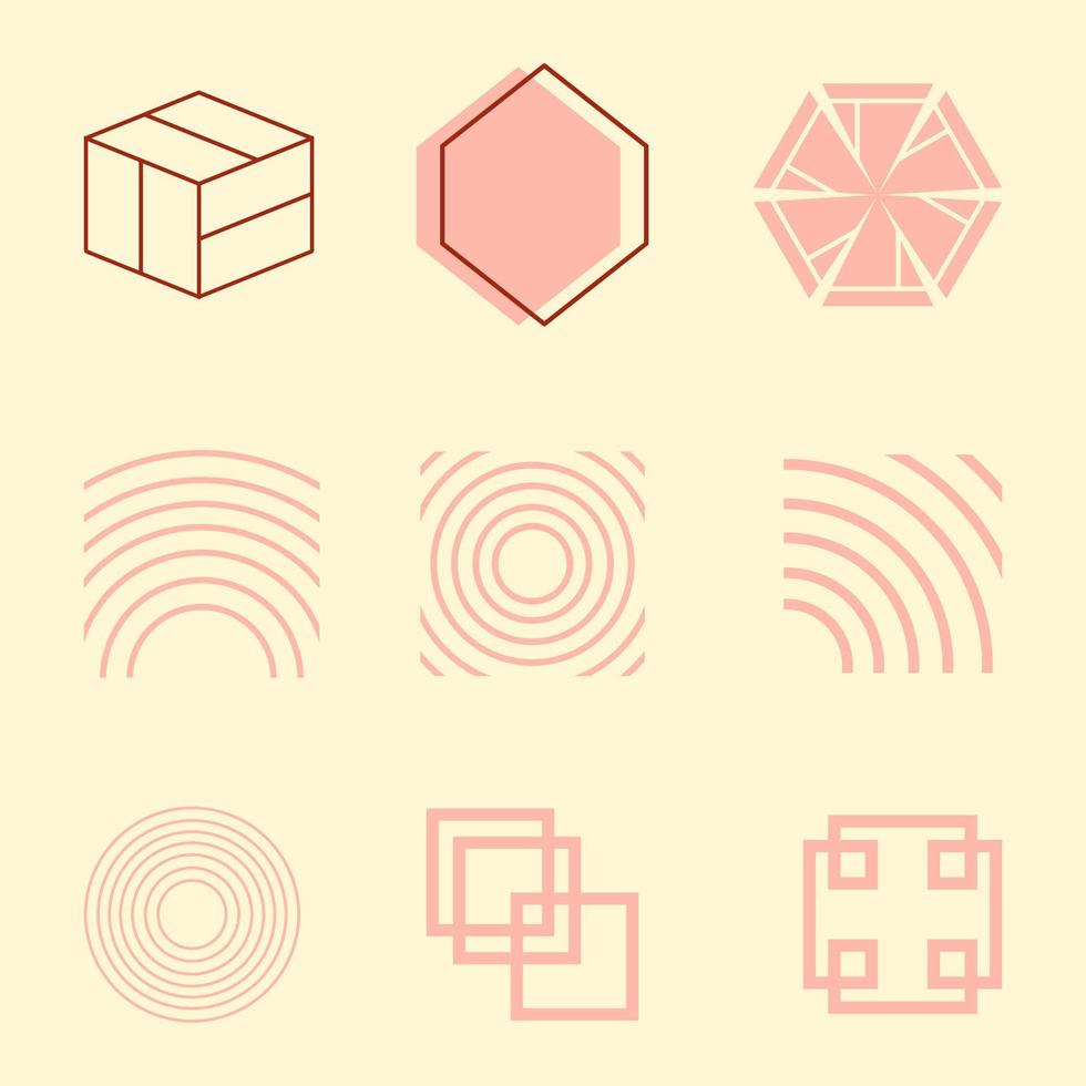 set of geometric shapes vector