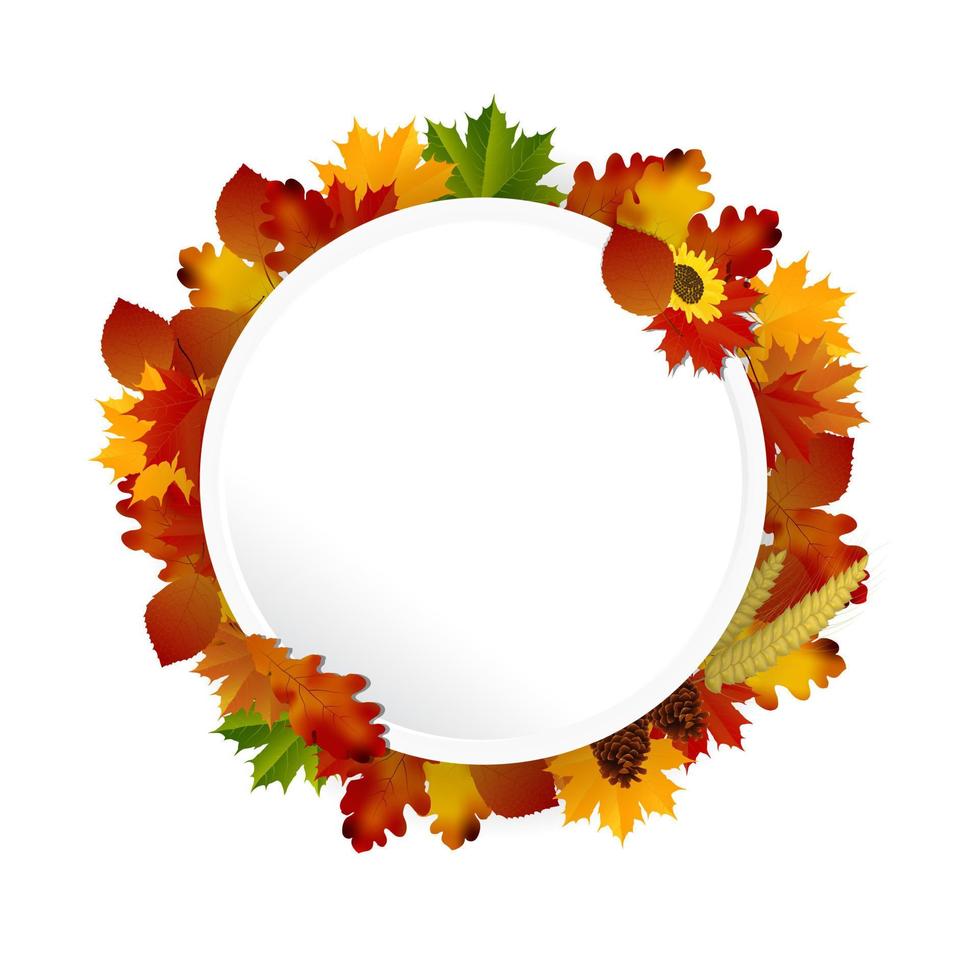 concepto de marco de otoño circular. vector