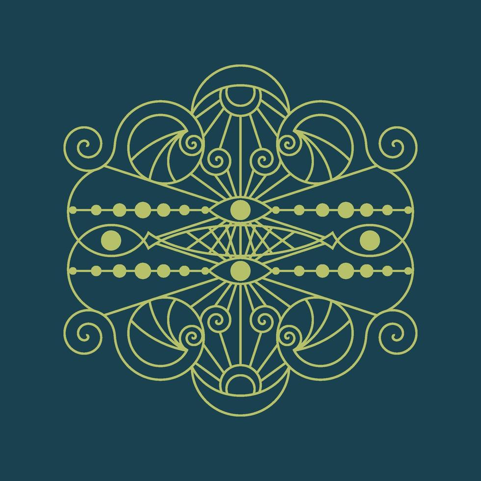 monoline vintage badge logo in boho style vector
