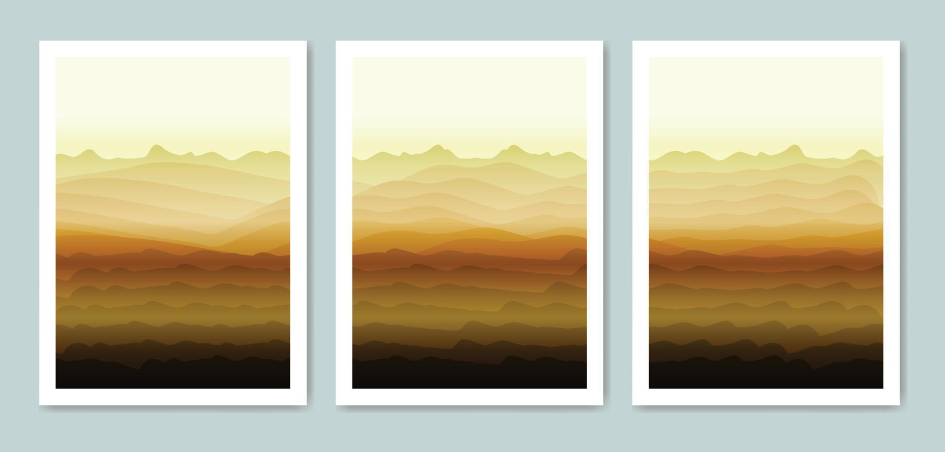 Set of landscape abstract mountain vector