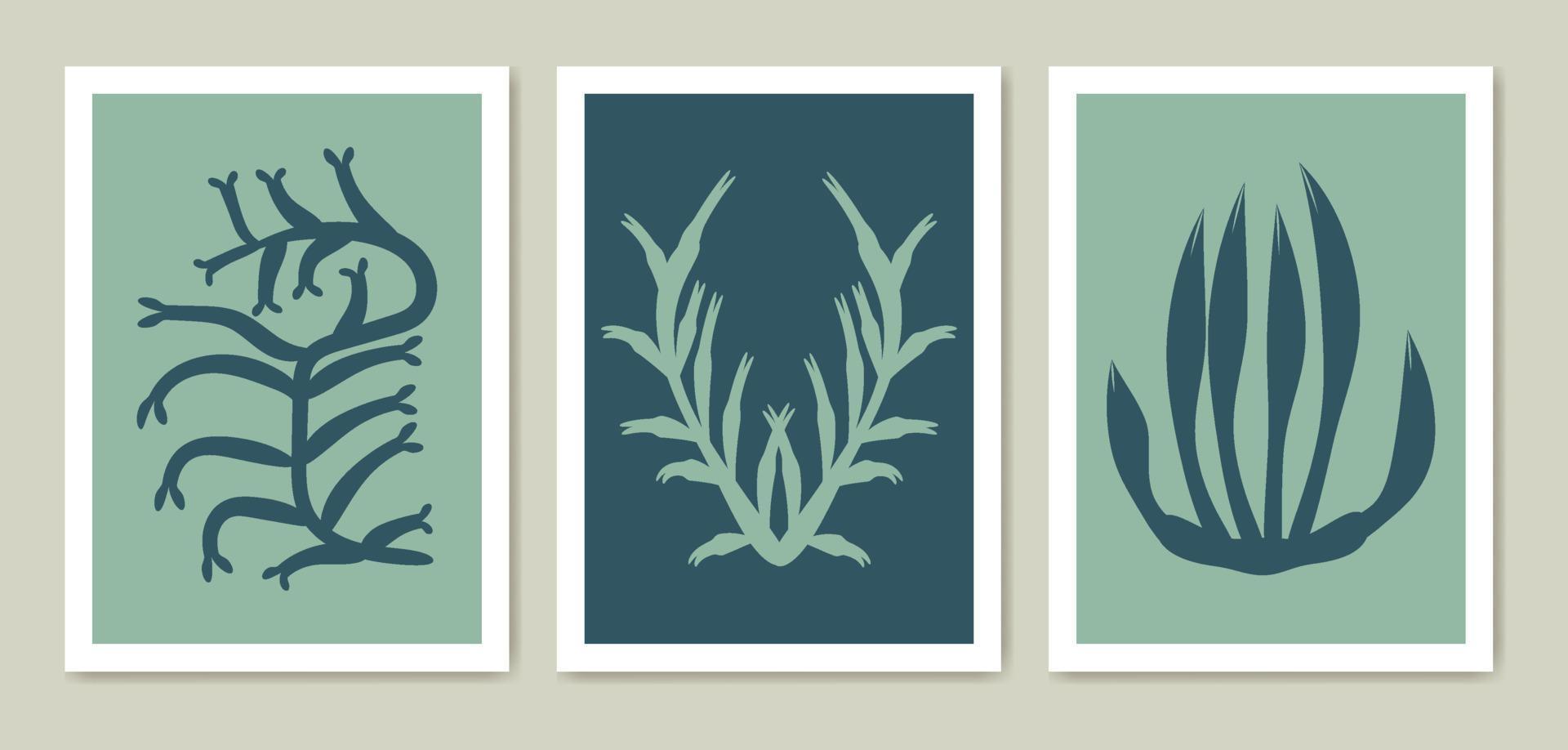 collection of abstract coral illustration. use for background, cover, wallpaper, print, card, wall decor vector