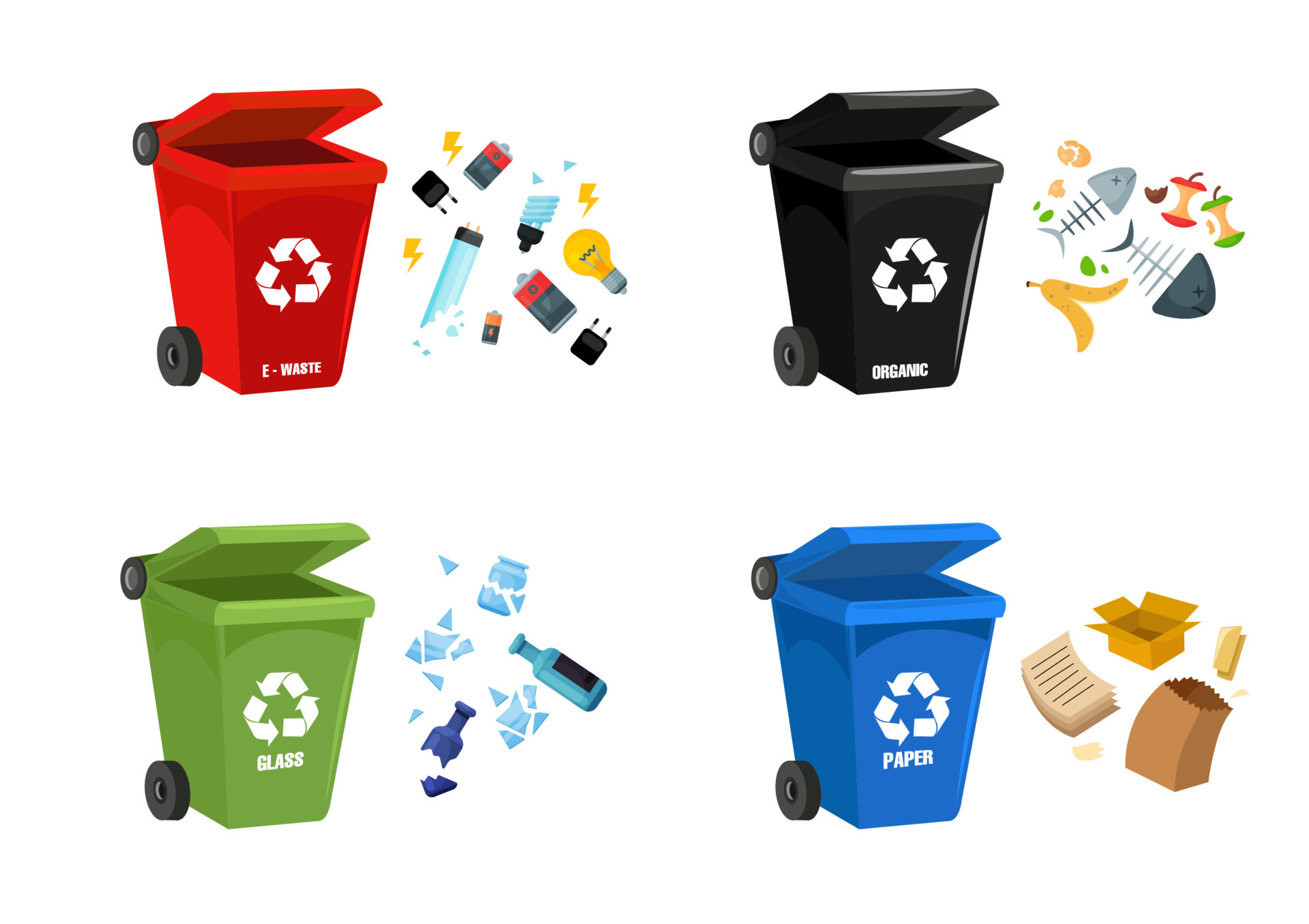 Trash can, out wheeled bin icon, throw garbage, waste, bottle, swing