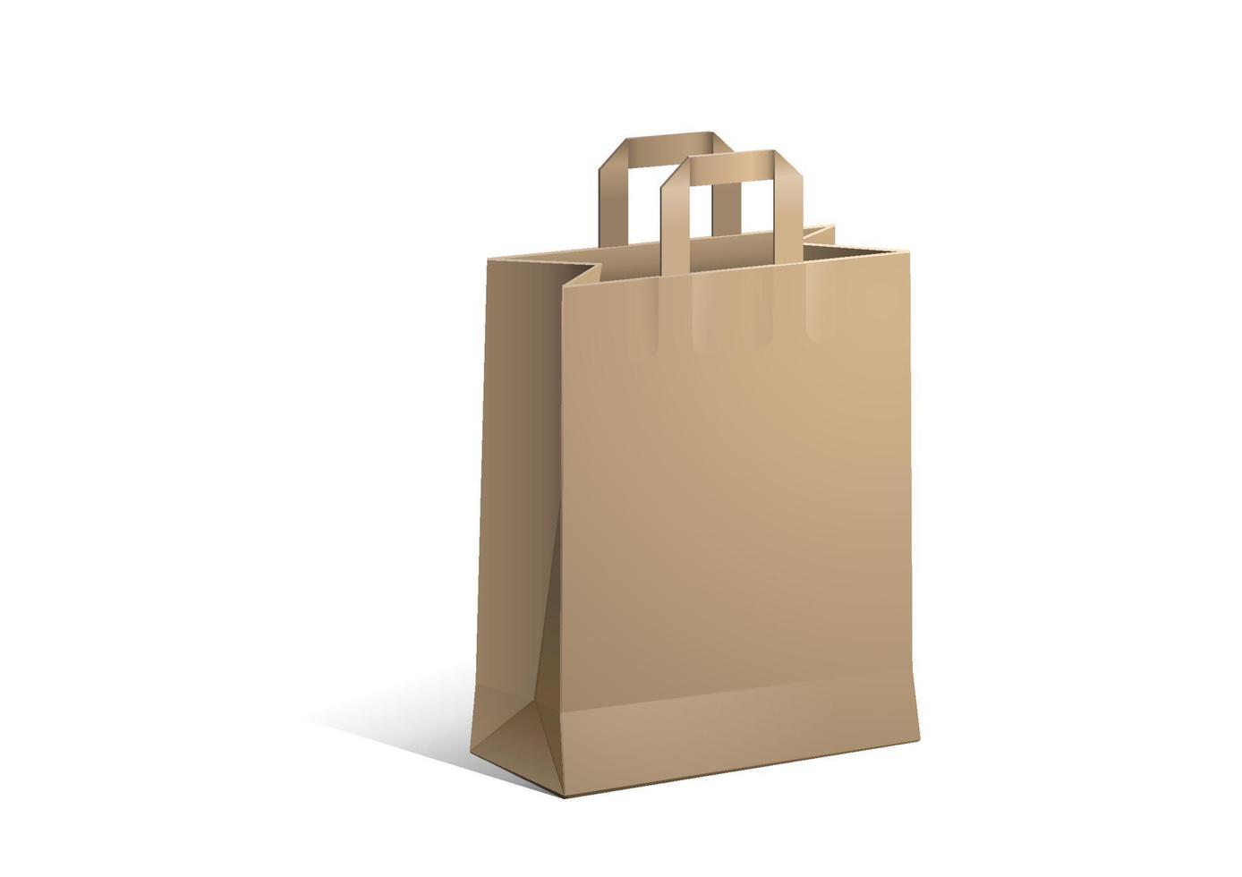 isolated recycled paper bag on white background flat style cartoon illustration vector