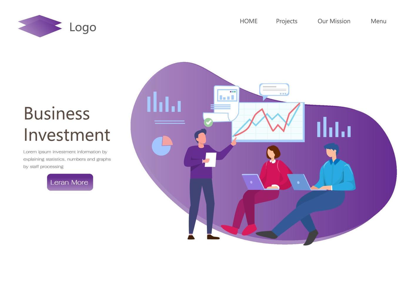 investment information concept statistical management illustration investment information Suitable for landing pages, ui, mobile apps, editorial design, flyers, banners and other related occasions. vector