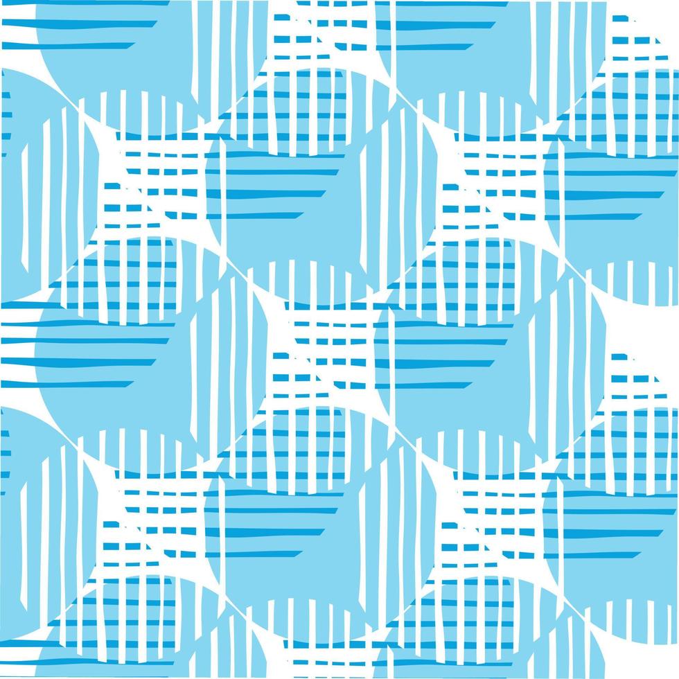 Chaotic pattern circle lines in blue color. Abstract circles shapes and stripes vector