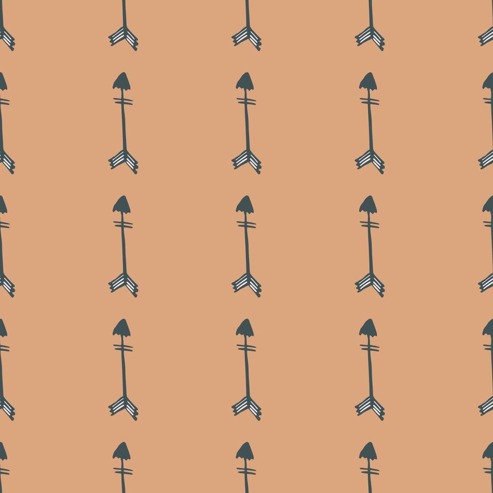 Geometric hand drawn arrows seamless pattern. Tribal endless wallpaper in doodle style. vector