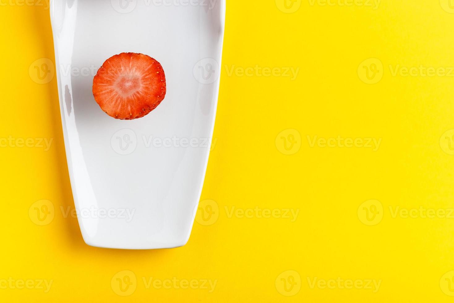 Fresh strawberry slice. photo