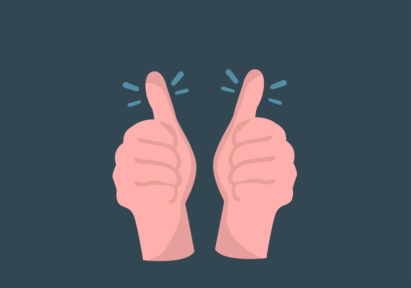 Praise with thumbs up It symbolizes a business idea for looking for skills that someone can do something well. vector