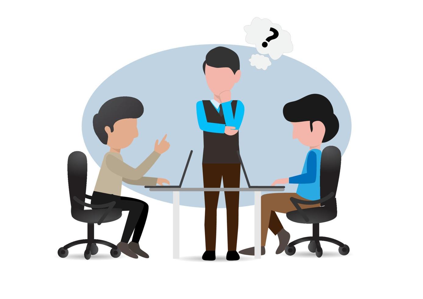 Business meeting, presentation or conference in office. Business people discussing about business plans concept. Flat vector illustration