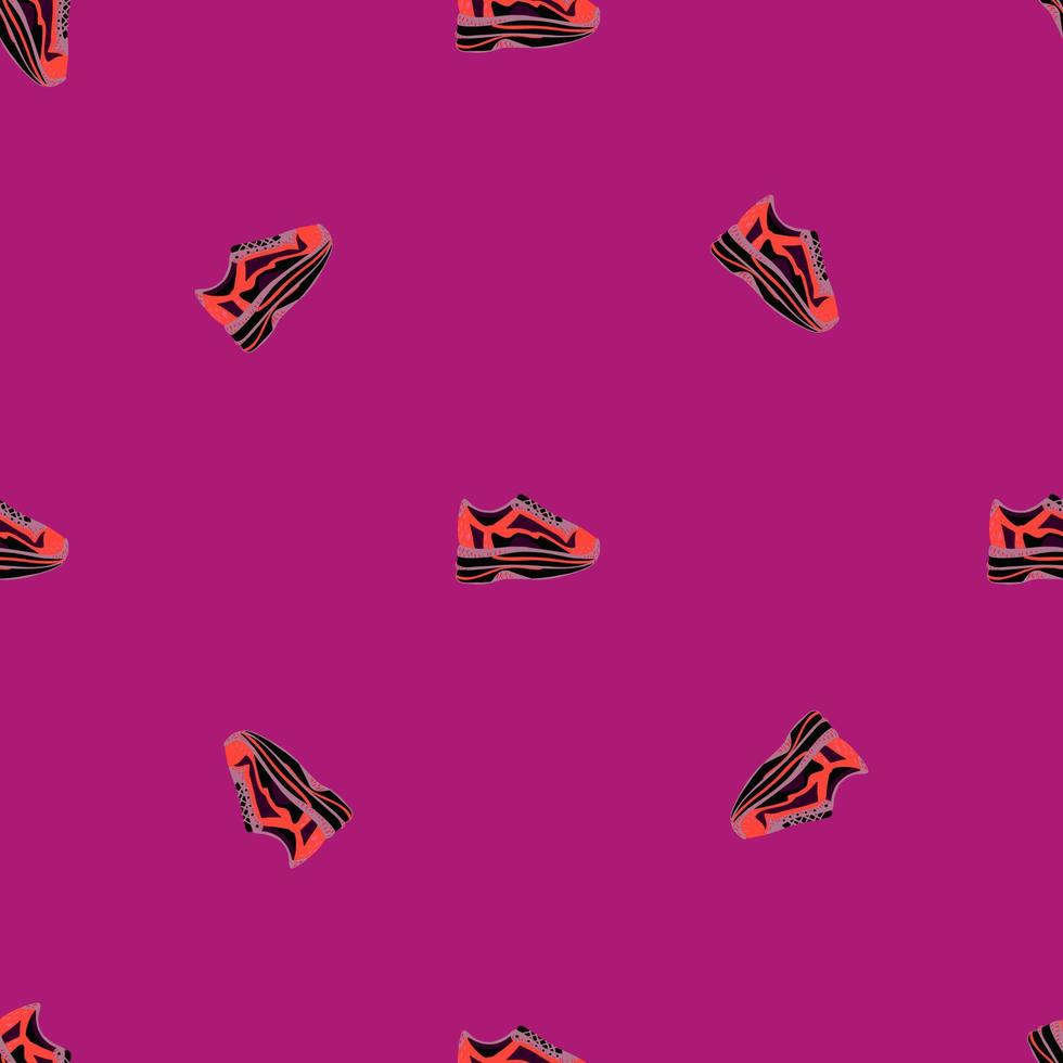 Sneakers seamless pattern. Background of clothing. vector