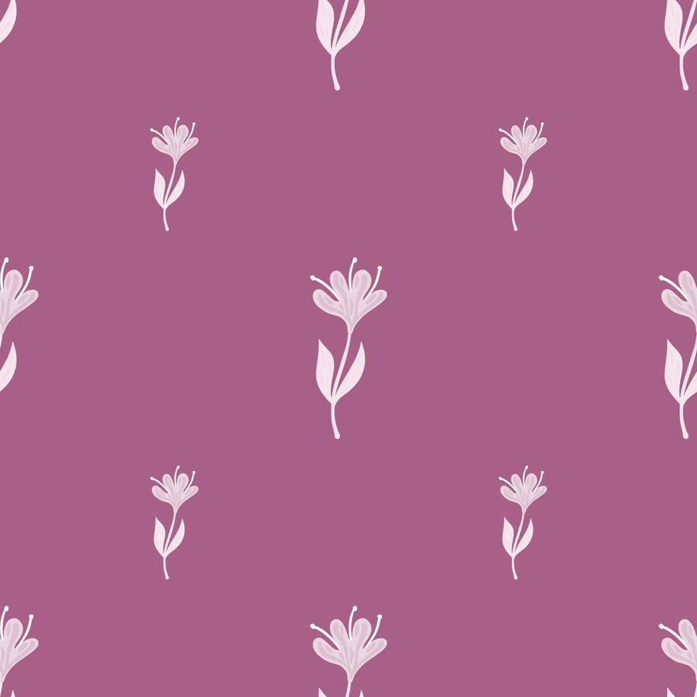 Flower cute seamless pattern. Hand drawn field background. vector