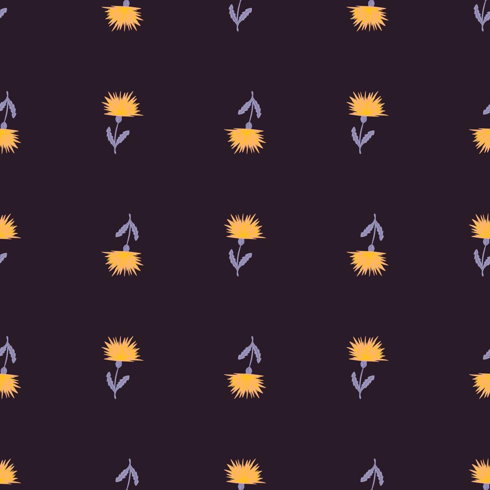 Dandelion cute seamless pattern. Hand drawn meadow background. vector