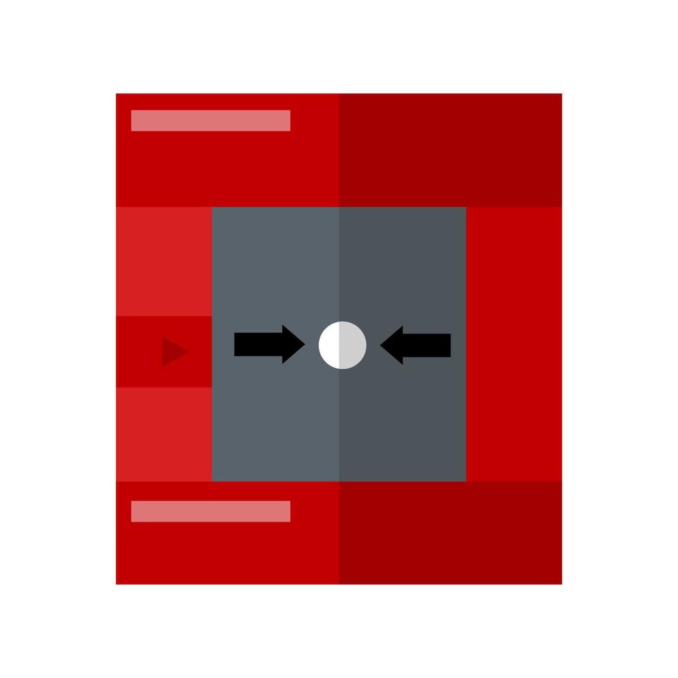 sistema de alarma contra incendios aislado sobre fondo blanco. símbolo de caja de extinción roja en estilo plano. vector
