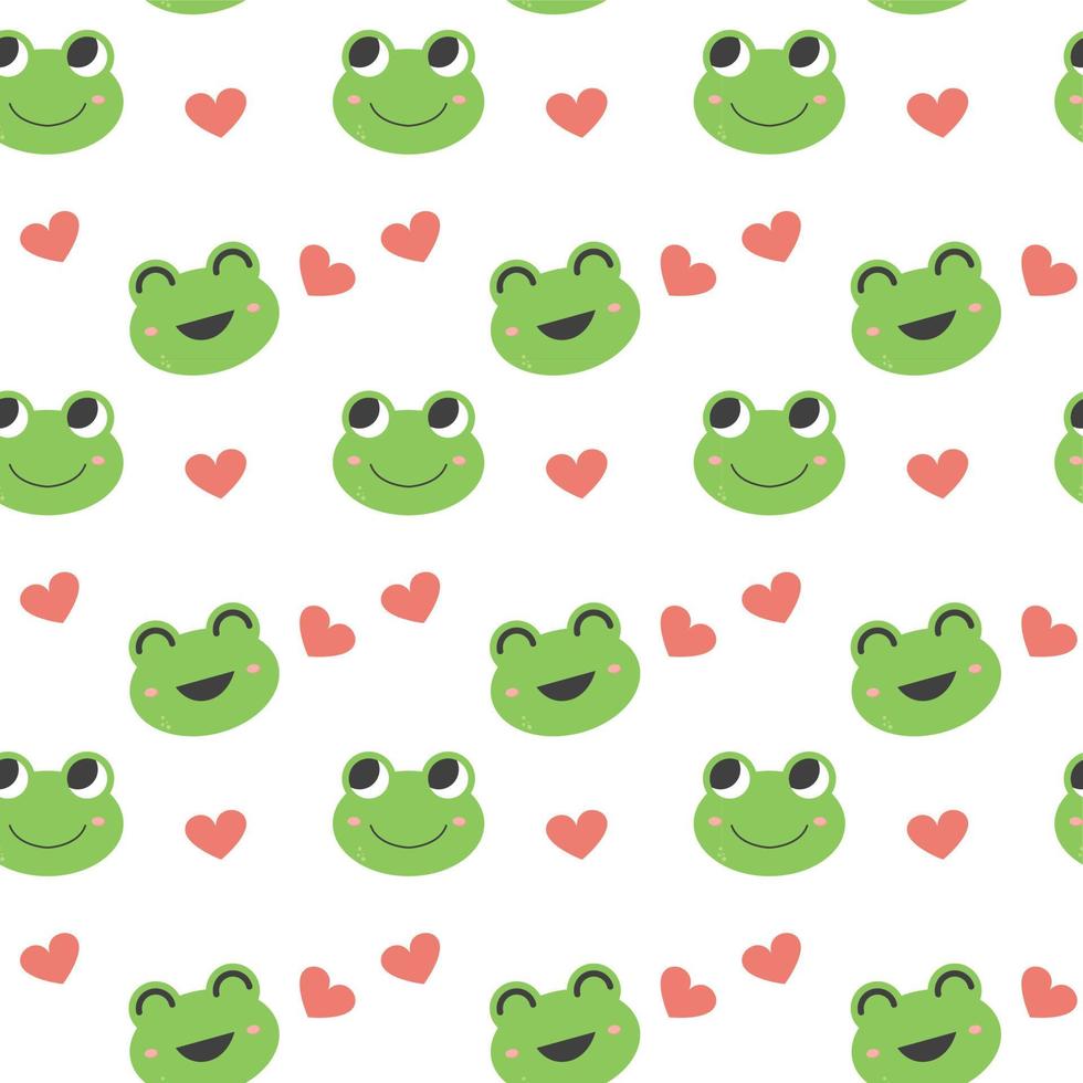 Seamless pattern of cute frogs vector