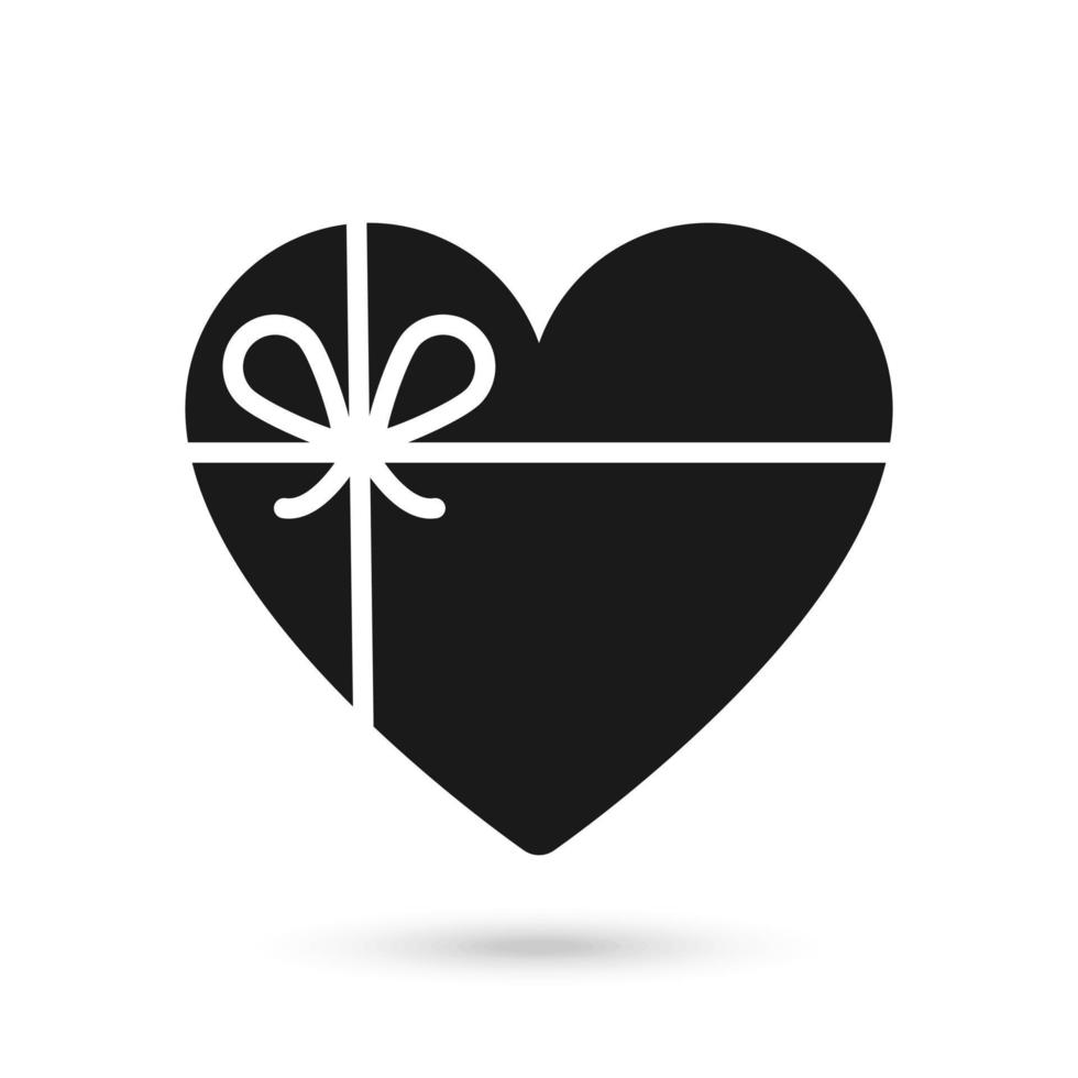 Heart gift box with a bow vector