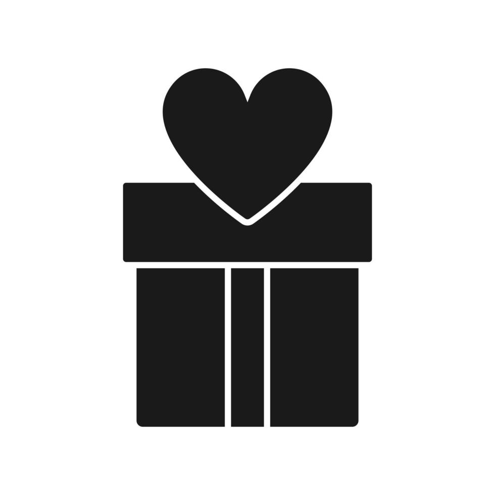 Gift Box Heart icon, Flat Design vector