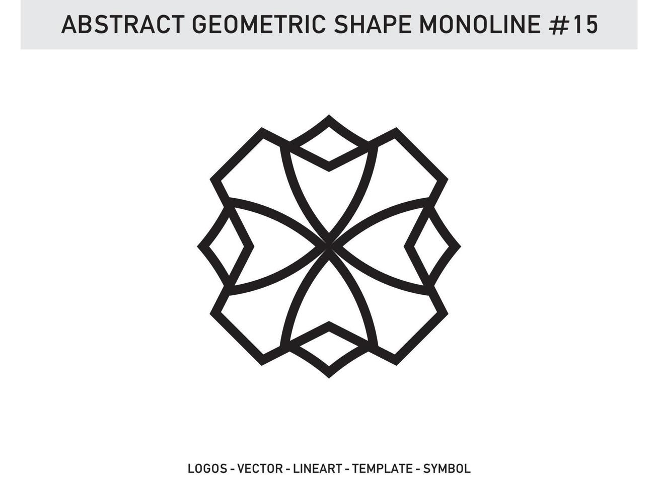 Lineart Monoline Abstract Geometric Shape Tile Design Free vector