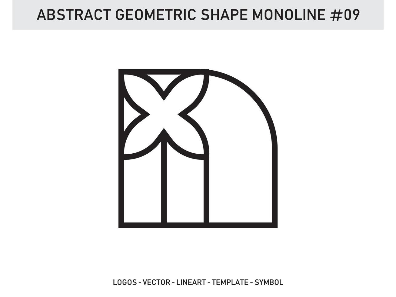 vector decorativo abstracto de diseño de azulejo de forma monolínea geométrica gratis