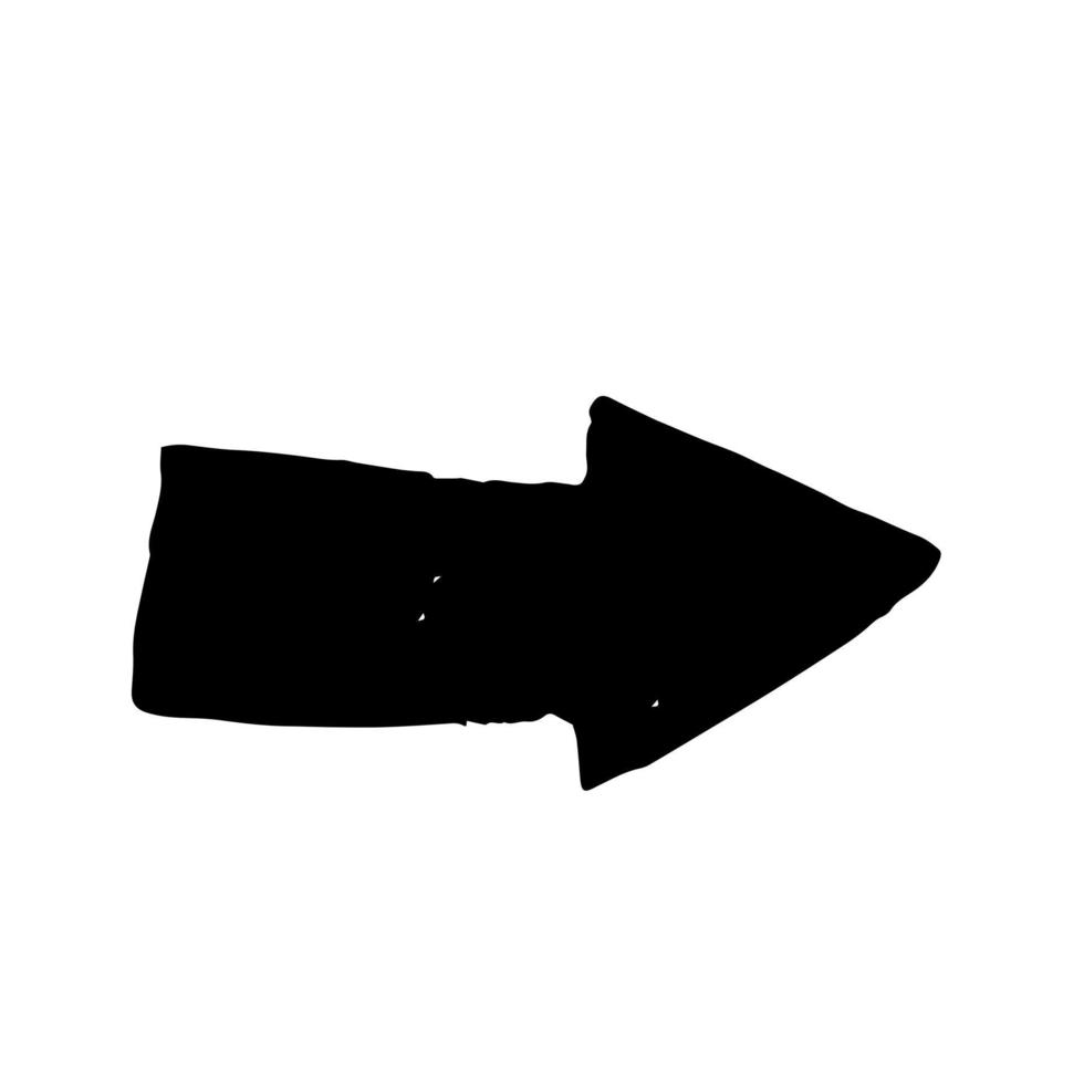 Hand drawn arrow isolated on white background. Black arrow ink symbol. vector