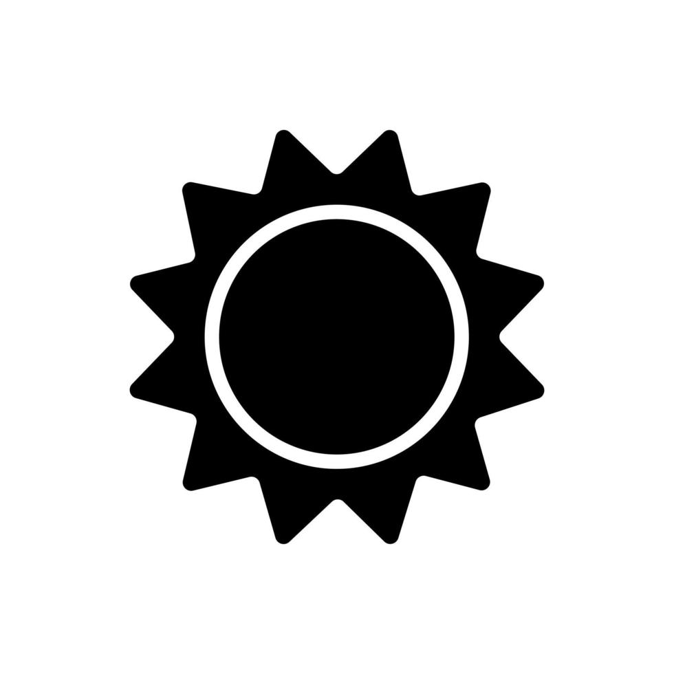 Sun glyph icon. Isolated flat vector symbol illustration on