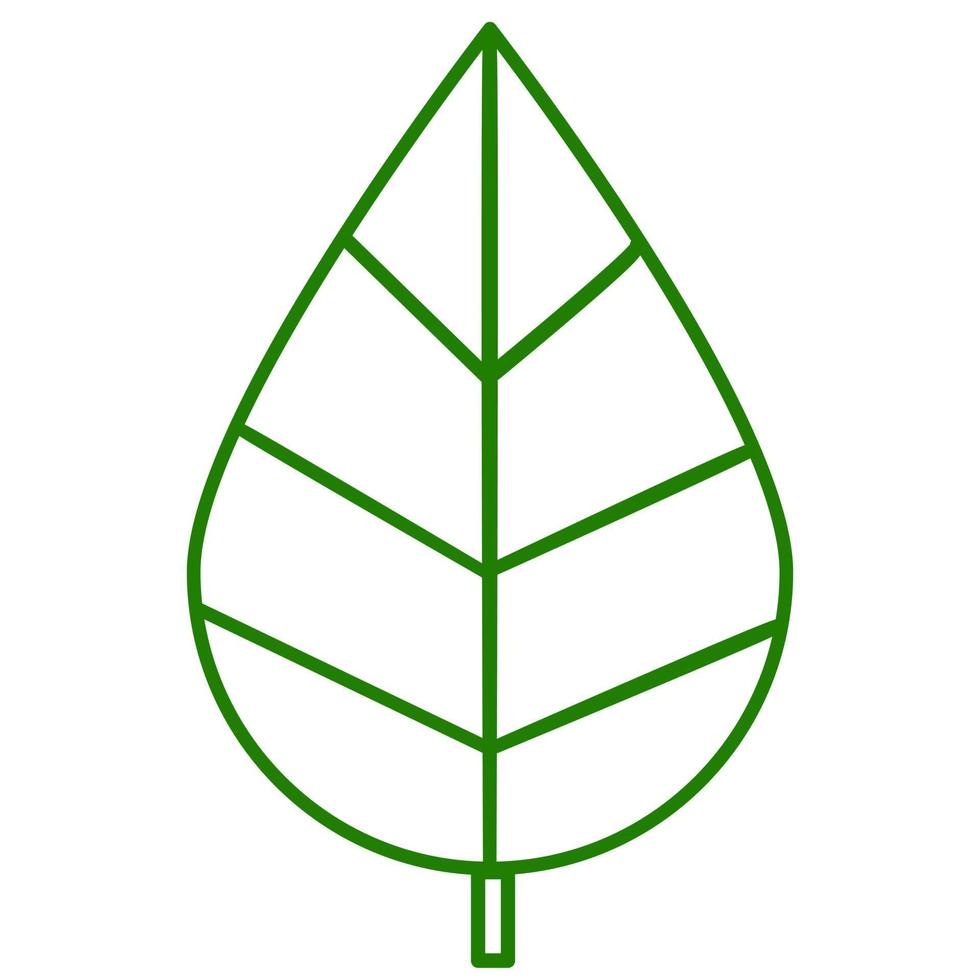 arte de línea de garabato de hoja verde. vector