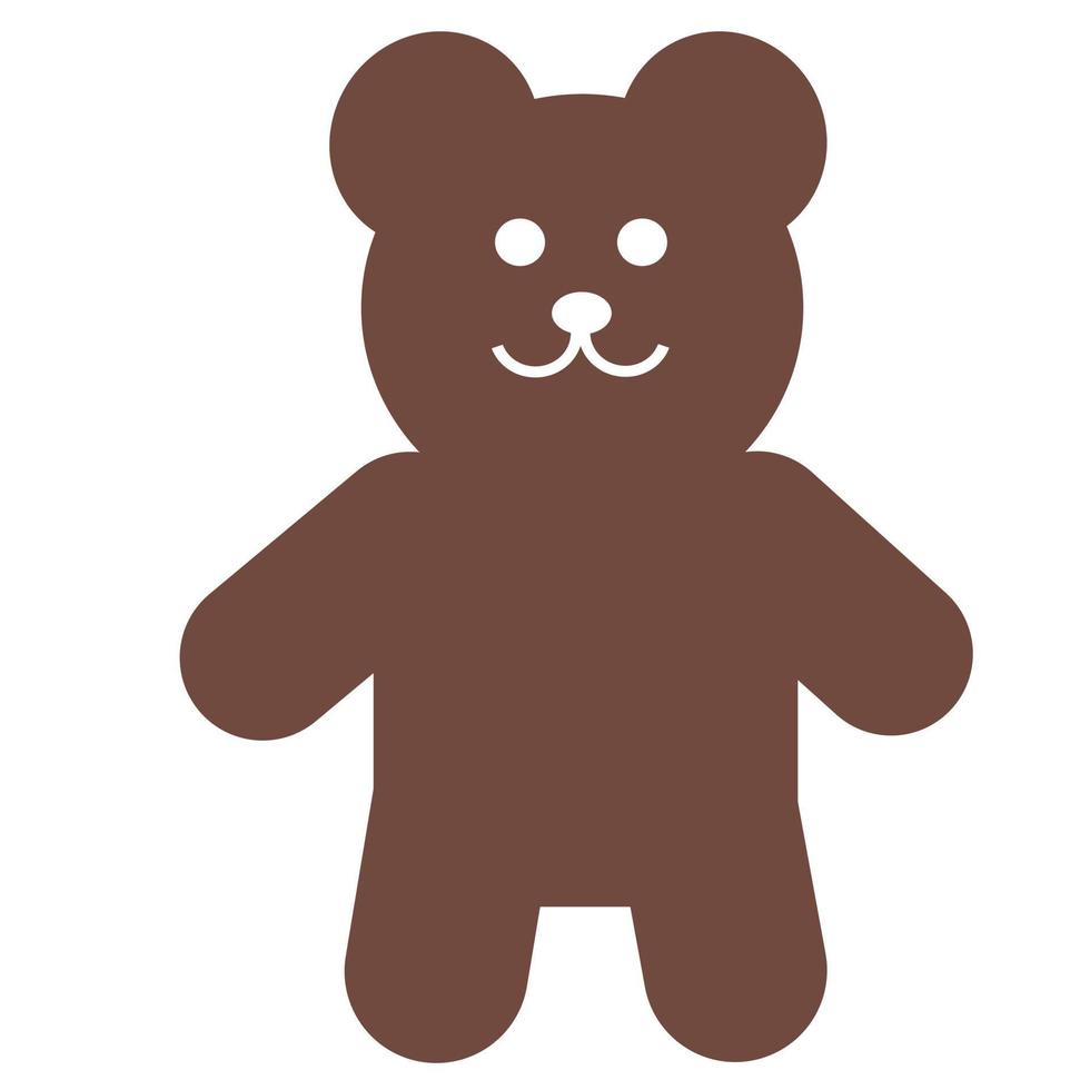 Simple flat draw teddy bear. vector