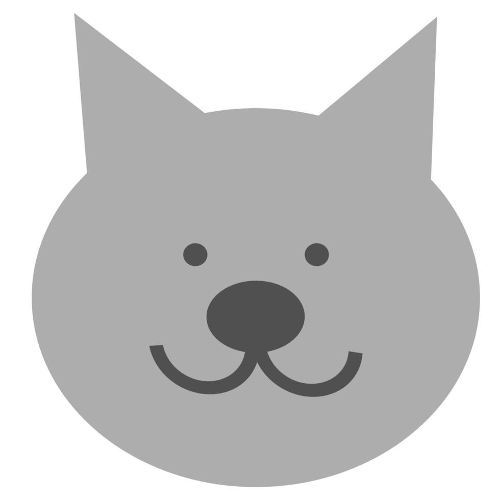 Simple flat draw dog face cartoon icon. vector