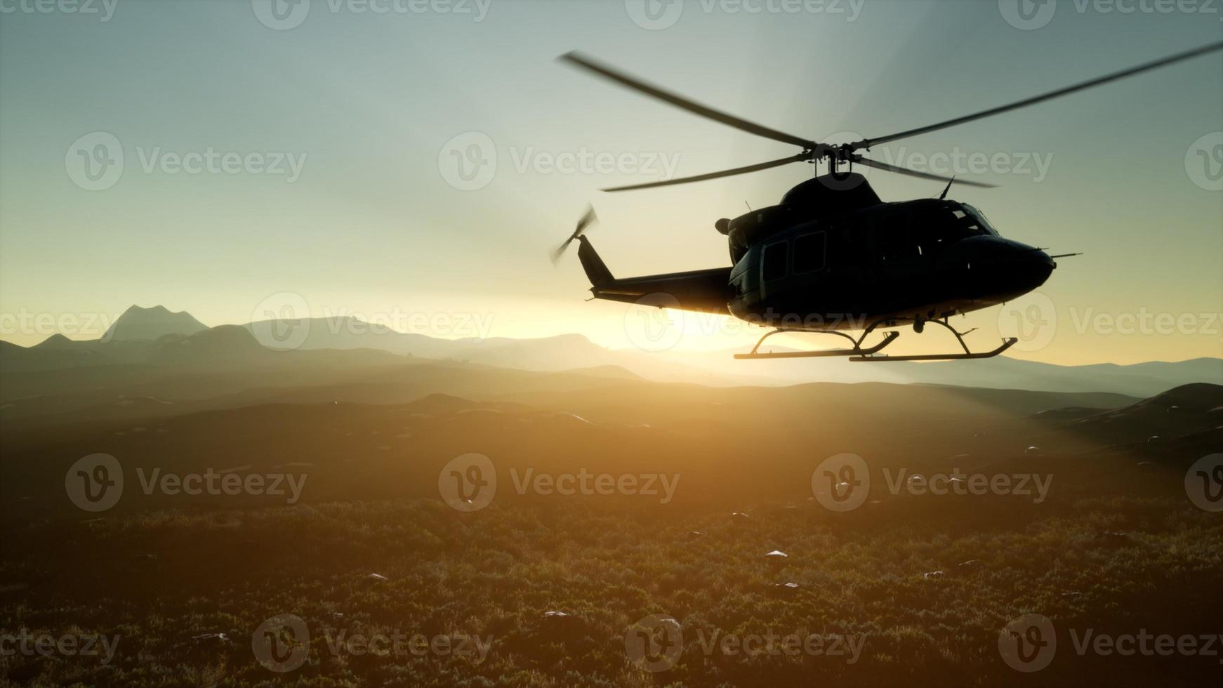 Slow Motion United States military helicopter in Vietnam photo