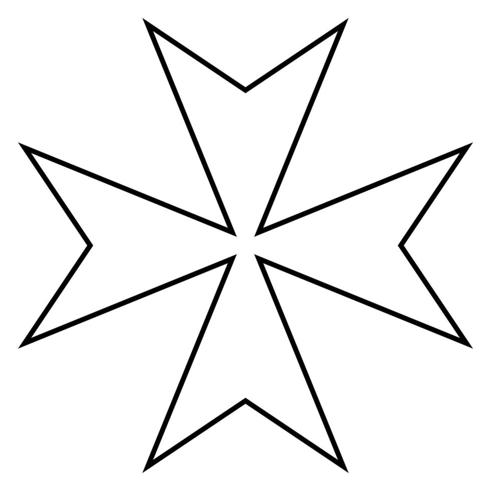 Maltese cross icon black color illustration flat style simple image vector