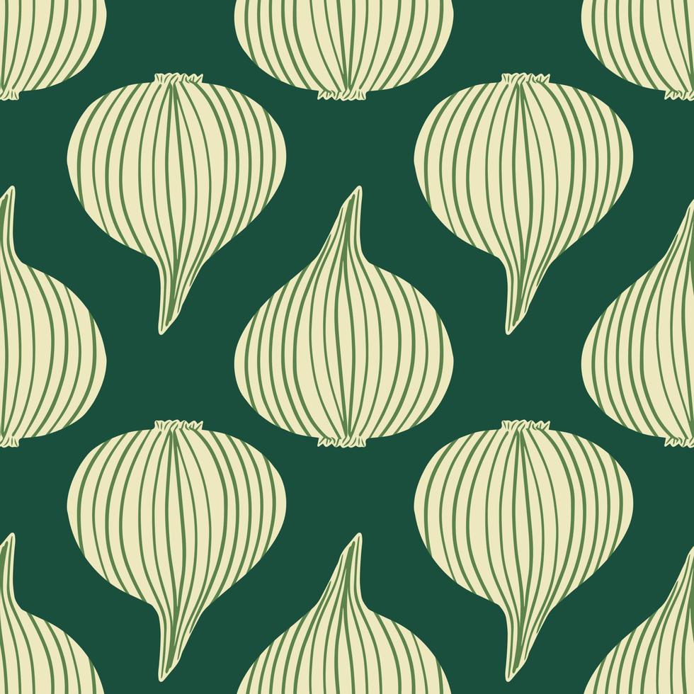 Simple geometric onion seamless pattern on dots background. vector