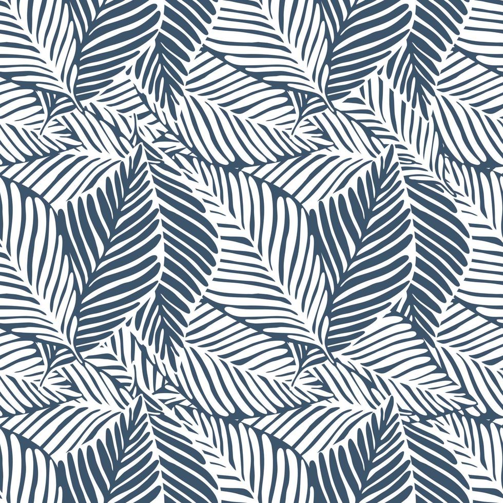Abstract tropical pattern, palm leaves seamless floral background. vector