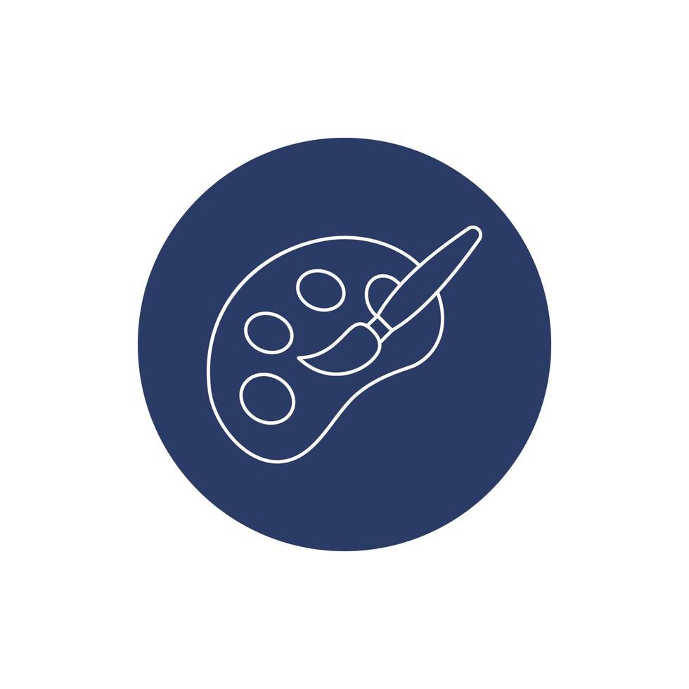 Artist color paint brush and tray icon vector