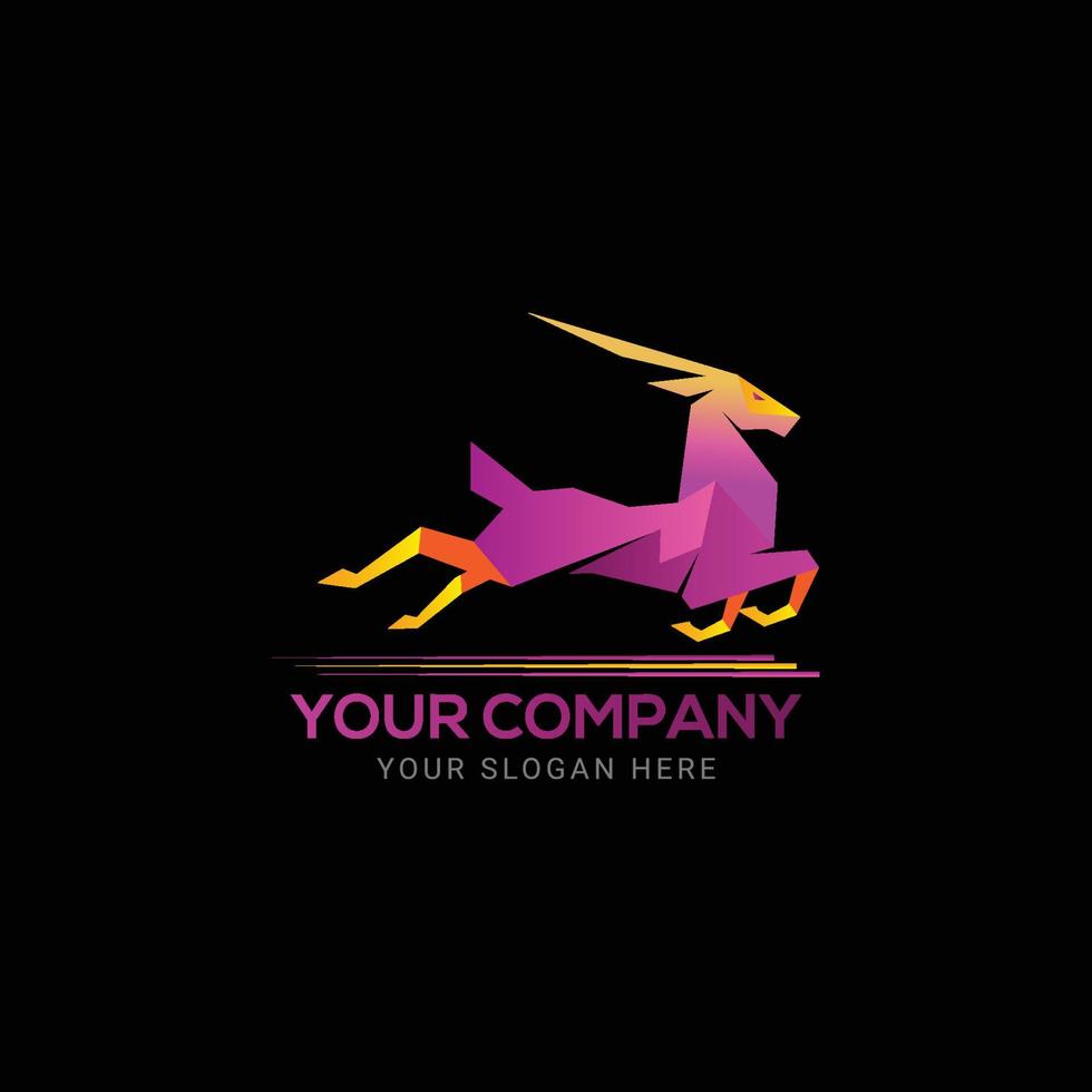 Creative abstract colorful gazelle logo design vector
