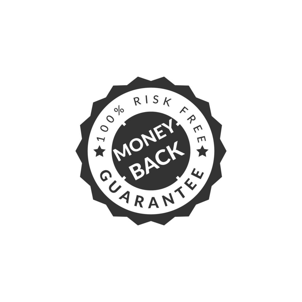 100 percent risk free money back guaranteed badge vector