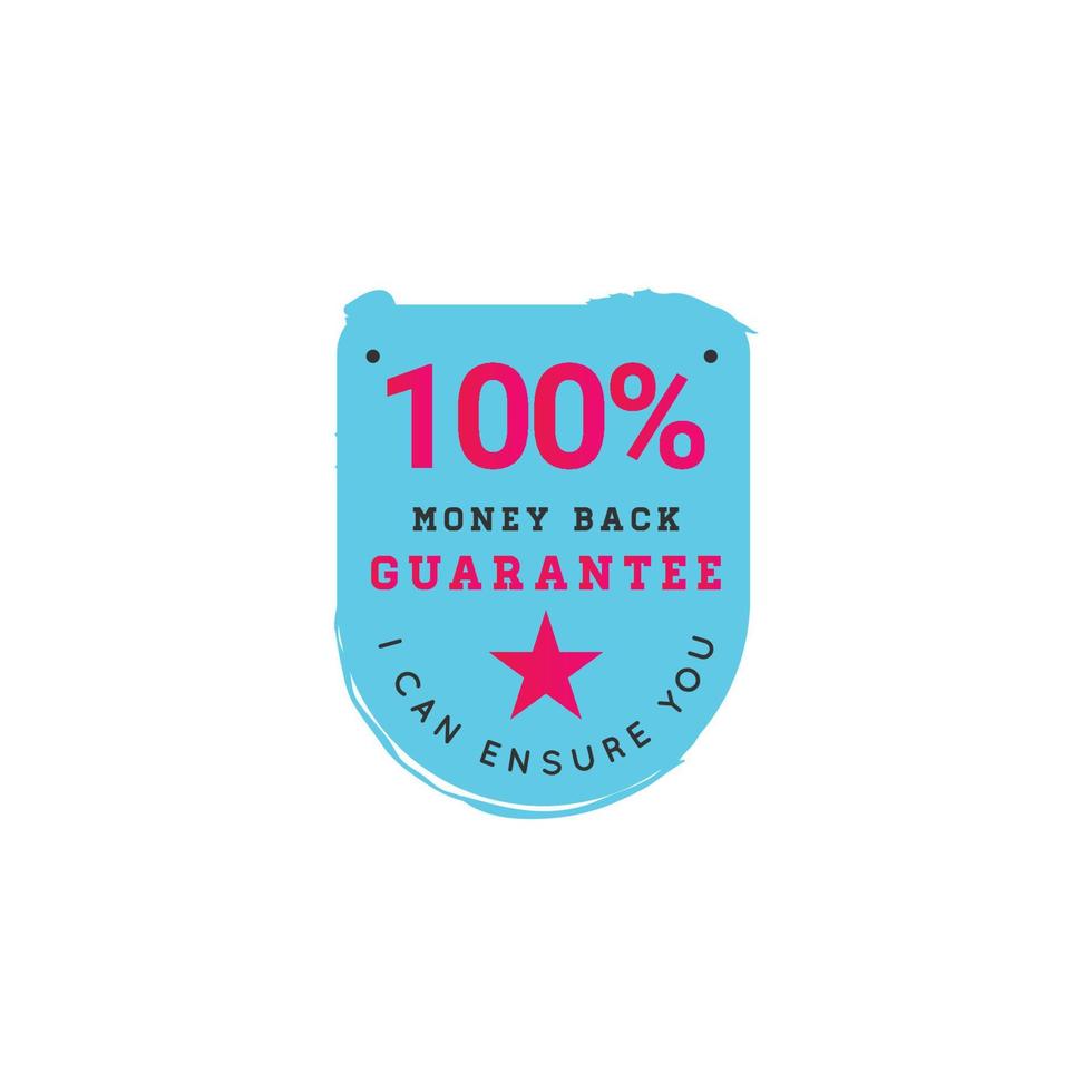 100 percent money back guaranteed badge, money back guarantee sign vector