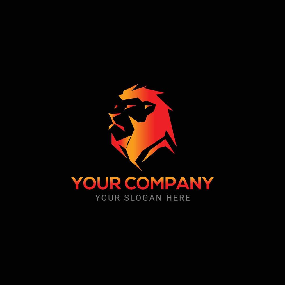 Colorful creative lion head logo vector