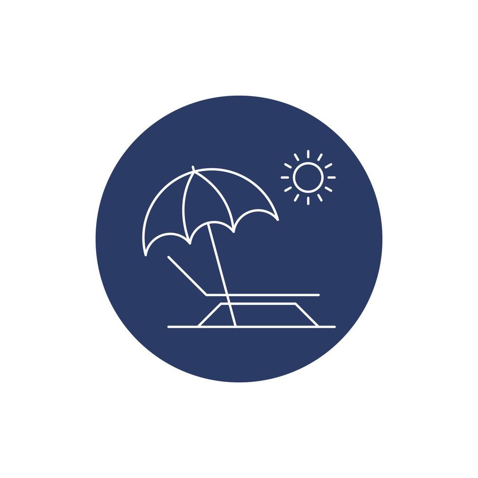 Deck chair umbrella summer beach symbol icon vector