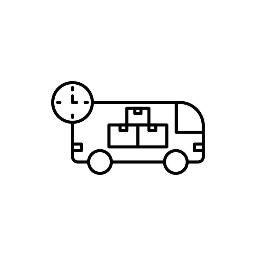 icono de coche de entrega de productos y comida rápida vector