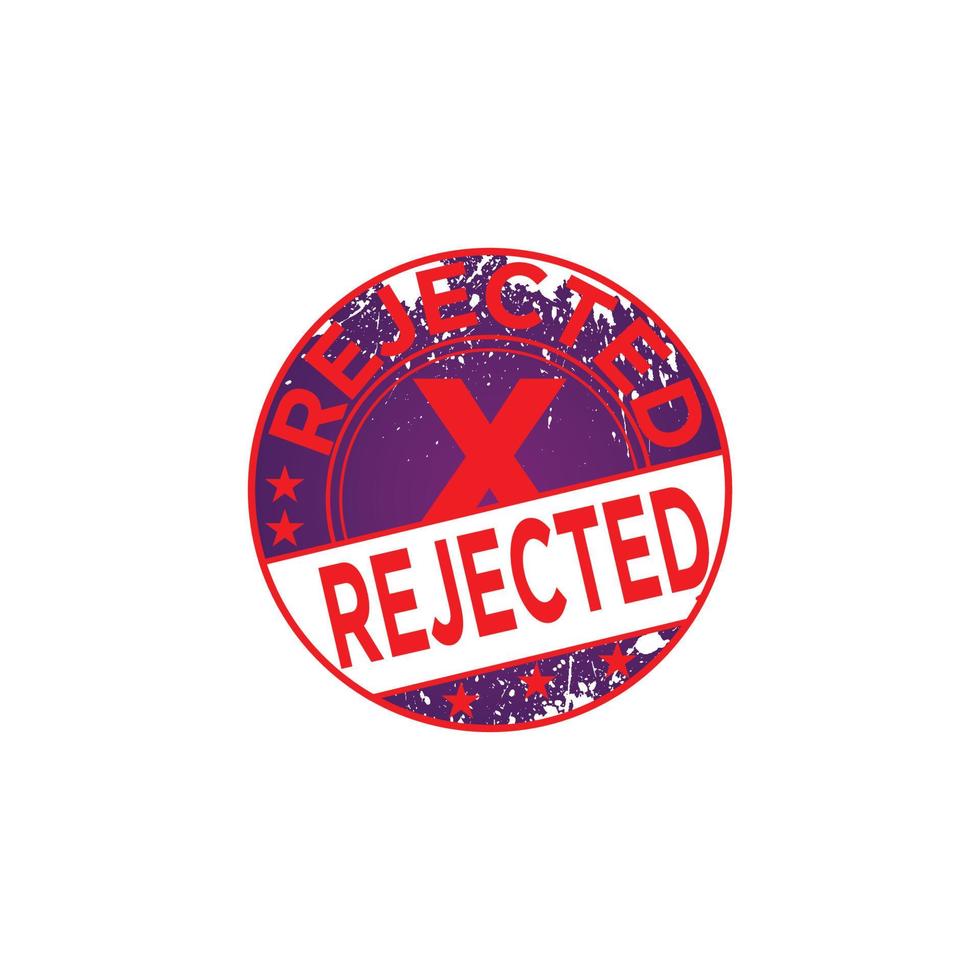 Rejected Rubber Stamp, Rejected sign vector