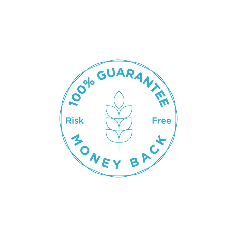 100 percent money back guaranteed badge, money back guarantee sign vector