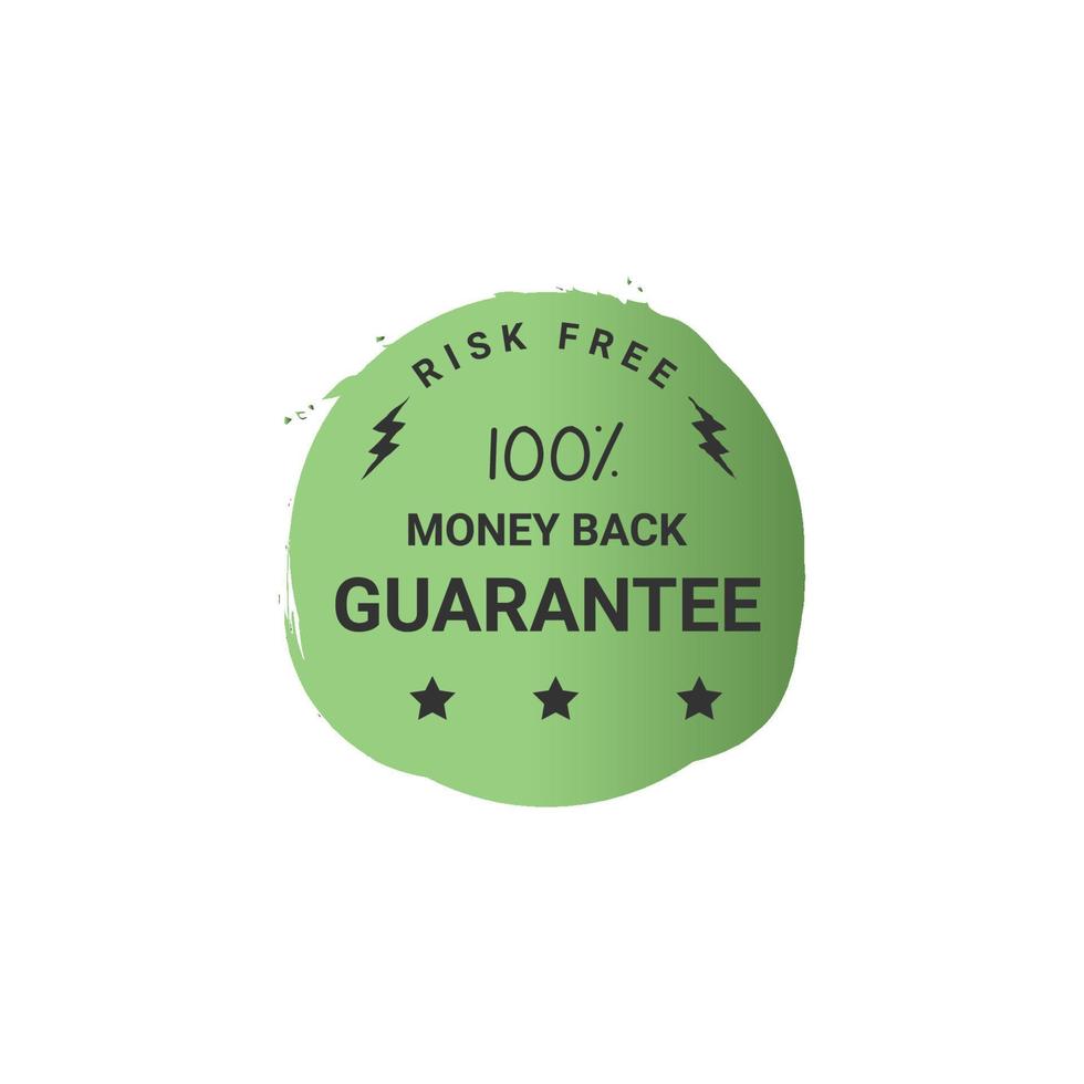 100 percent money back guaranteed badge, money back guarantee sign vector